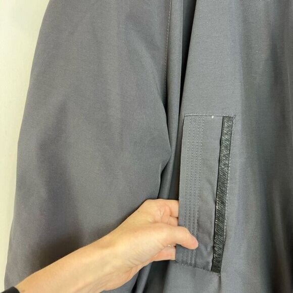 Vintage 3XL Gray Down Filled WaterFowl Feather Fur Hood Jacket Coat Parka Grunge - Picture 7 of 16